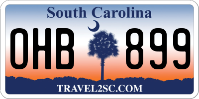 SC license plate OHB899