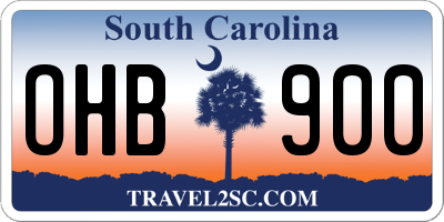 SC license plate OHB900