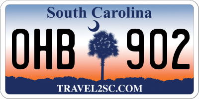 SC license plate OHB902