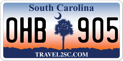 SC license plate OHB905
