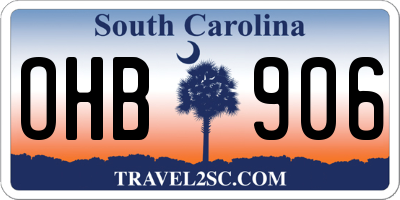 SC license plate OHB906