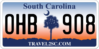 SC license plate OHB908