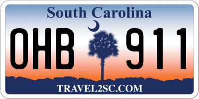 SC license plate OHB911