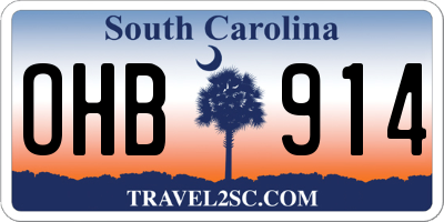 SC license plate OHB914