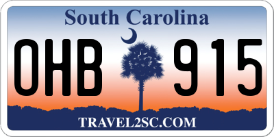 SC license plate OHB915