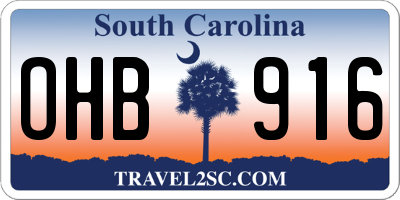 SC license plate OHB916