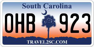 SC license plate OHB923