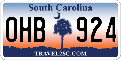 SC license plate OHB924