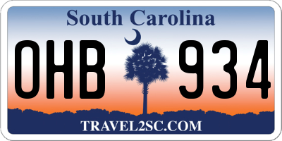 SC license plate OHB934