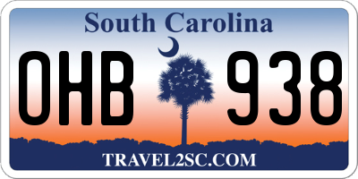 SC license plate OHB938