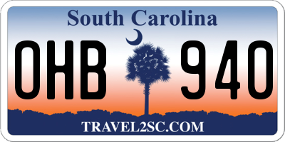 SC license plate OHB940