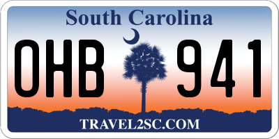 SC license plate OHB941