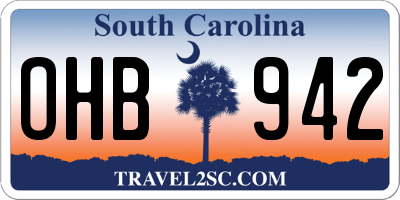 SC license plate OHB942