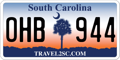 SC license plate OHB944