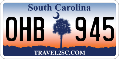SC license plate OHB945