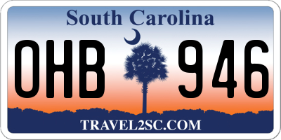 SC license plate OHB946