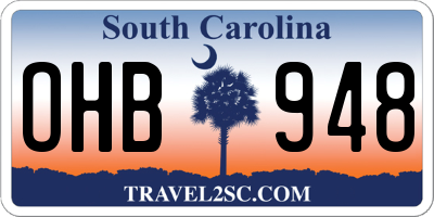 SC license plate OHB948