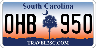 SC license plate OHB950