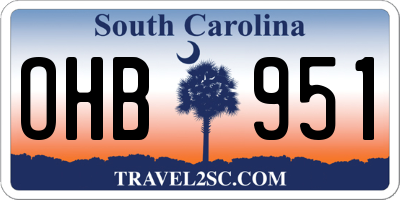 SC license plate OHB951