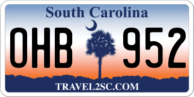SC license plate OHB952