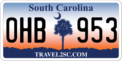SC license plate OHB953