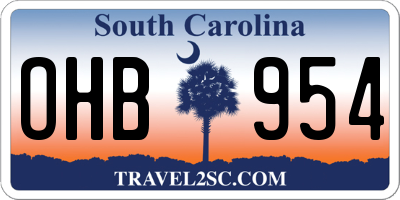 SC license plate OHB954