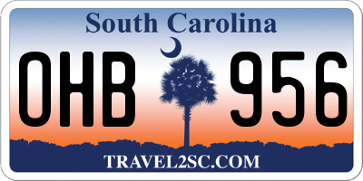 SC license plate OHB956
