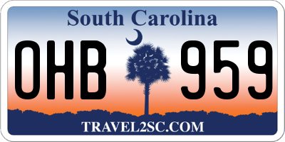 SC license plate OHB959