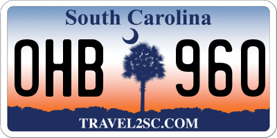SC license plate OHB960
