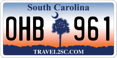 SC license plate OHB961
