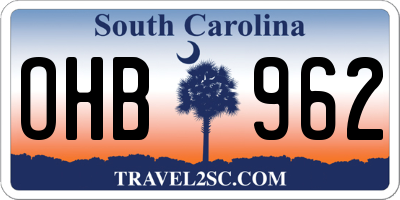 SC license plate OHB962