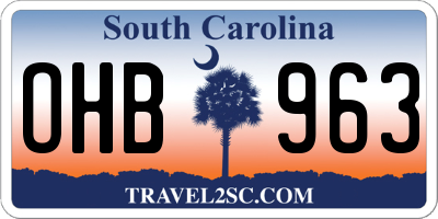 SC license plate OHB963