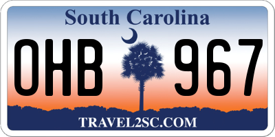 SC license plate OHB967