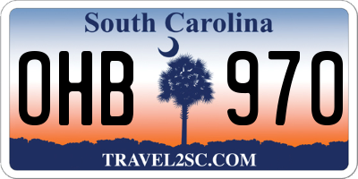 SC license plate OHB970