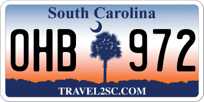 SC license plate OHB972
