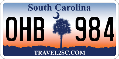 SC license plate OHB984