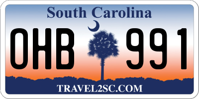 SC license plate OHB991