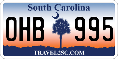 SC license plate OHB995