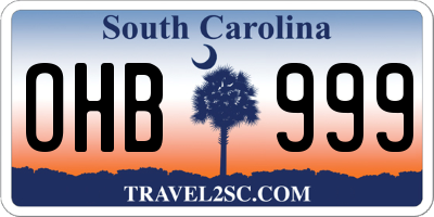 SC license plate OHB999