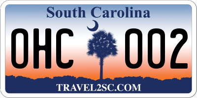 SC license plate OHC002