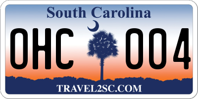 SC license plate OHC004