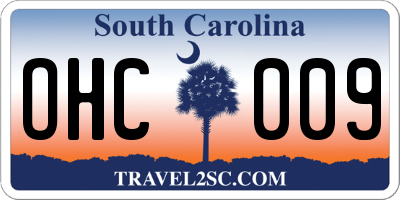 SC license plate OHC009