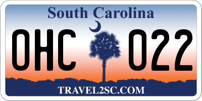 SC license plate OHC022