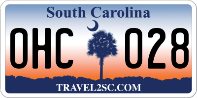 SC license plate OHC028