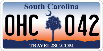 SC license plate OHC042