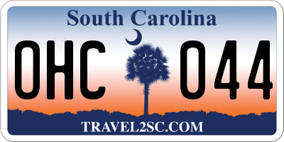 SC license plate OHC044