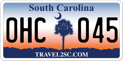 SC license plate OHC045