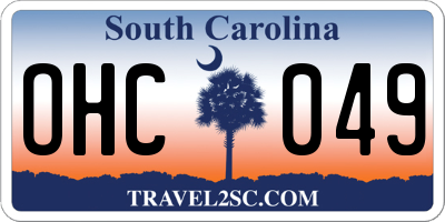 SC license plate OHC049