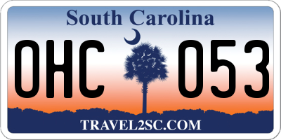SC license plate OHC053