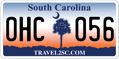 SC license plate OHC056